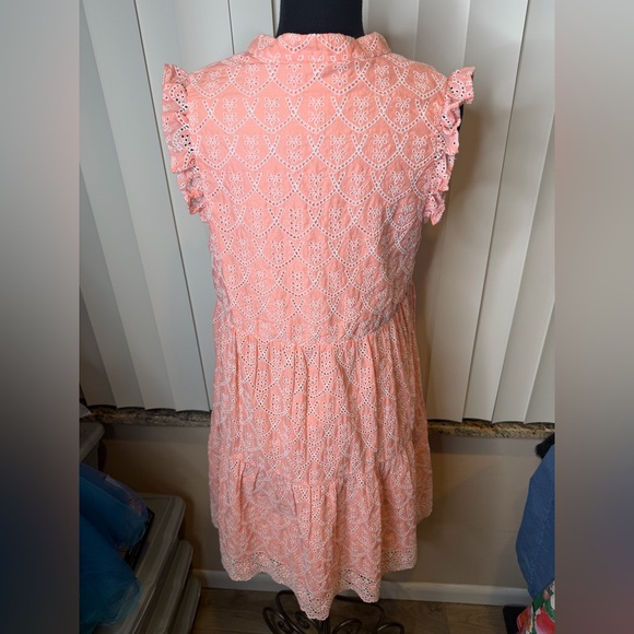 Lilly Pulitzer Briela Dress Peach Hyacinth Floral Arch Eyelet pattern SZ Large - Picture 7 of 9